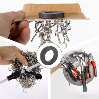 10 kusů magnetických kroužků: Ø 45 mm x 22 mm x 8 mm Feritový magnet s otvorem, odolný magnetický
