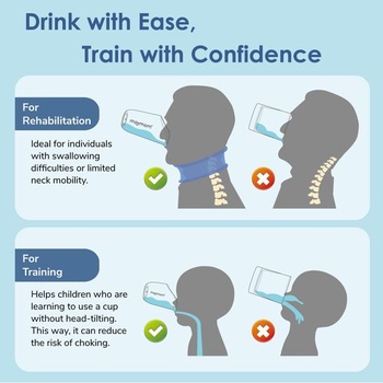 Maymom Nosey Cup 100 ml s výrezom; uľahčuje pitie bez zdvíhania hlavy; vhodné pre dysfágiu, seniorov a