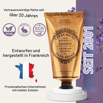 Panier des Sens Levandulový krém na ruce pro velmi suché ruce 75ml Levandule 75 ml (1 balení)