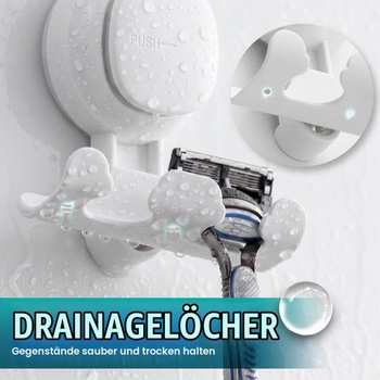 Držiak na holiaci strojček TAILI s prísavkou, 2 kusy, odnímateľný do sprchy, biely