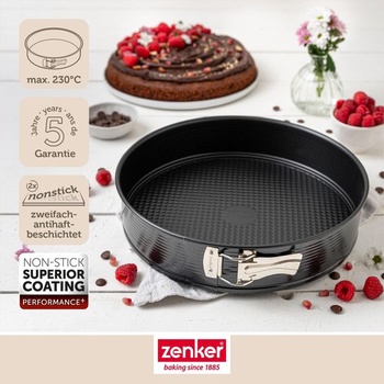 Zenker odnímateľná forma s plochým dnom Perfect Black Ø 28 cm – Vysoko kvalitný pekáč z oceľového