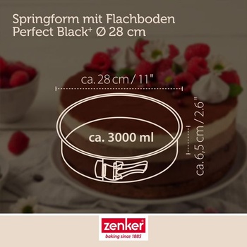 Zenker odnímateľná forma s plochým dnom Perfect Black Ø 28 cm – Vysoko kvalitný pekáč z oceľového