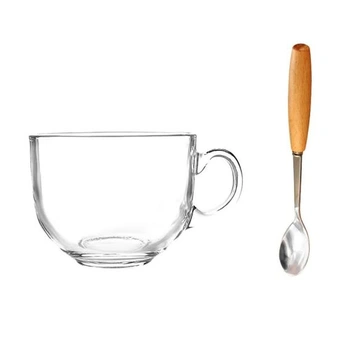 Průhledné skleněné hrnky na velké snídaně, 401-500 ml,…