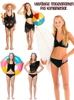 Dívčí bikinový set pro dospívající děti se šněrovacím zapínáním, plavky s integrovanou výplní,