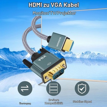 Kabel HDMI-VGA, kabel HDMI-VGA (samec-samec) (5M)