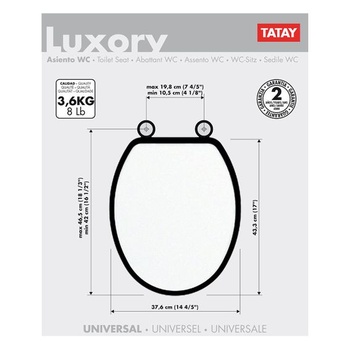 Luxusní oválné toaletní sedátko TATAY, vysoce odolný design, oválné - bílé dřevo