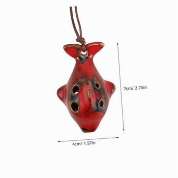 Supvox Dolphin Ocarina, keramická, červená, 4-dírková, pro začátečníky