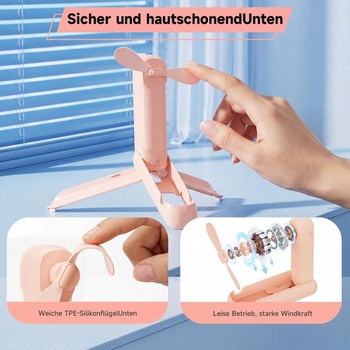 WOWDSGN Mini ručný ventilátor, 3v1 prenosný ručný ventilátor s baterkou, dobíjací 2000mAh na cesty,