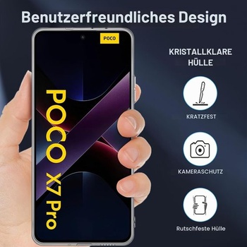 Oprimio Crystal Clear Cover pro Xiaomi Poco X7 Pro 5G [Silikonové pouzdro] [100% průhledné]