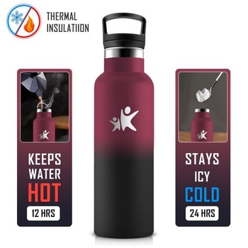 Termoska 500ml, nepriepustná, bez BPA, nerezová fľaša na pitie so slamkou, vhodná na perlivé nápoje,