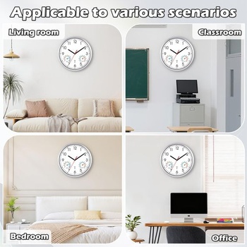 Nástenné hodiny s rádiovým ovládaním, tiché, 25 cm, biele