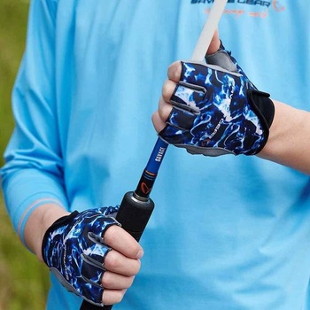 Rukavice Savage Gear Marine Half Glove L, morská modrá