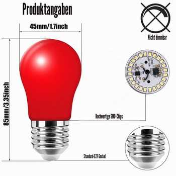 Barevné LED žárovky E27, 3W A50 tvar žárovky, červená, žlutá, modrá, zelená, růžová, mix barev LED