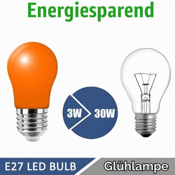 Barevné LED žárovky E27, 3W A50 tvar žárovky, červená, žlutá, modrá, zelená, růžová, mix barev LED