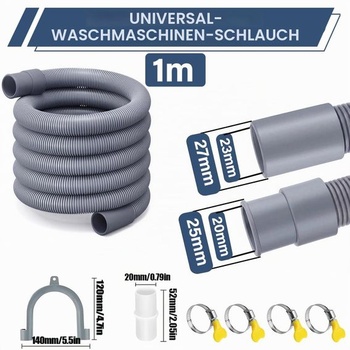 Odtoková hadica práčky 1M Univerzálna sada hadíc na odpadovú vodu 1m pre 1 veľkosť rozhrania