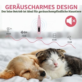 OFFCUP Dog Paw Trimmer, tichý strojček na psie labky s LED svetlom, ružový