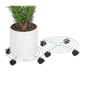 Relaxdays Valec na kvetináče, sada 2 kusov, Ø 32 cm, Podnos…