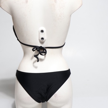 GORGLITTER Dámske Súpravy Push Up Bikin Triangle Plavky Halterneck Plavky dvojdielne čierne S
