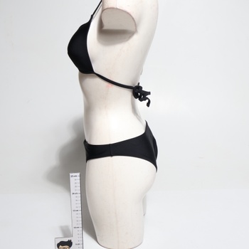 GORGLITTER Dámske Súpravy Push Up Bikin Triangle Plavky Halterneck Plavky dvojdielne čierne S