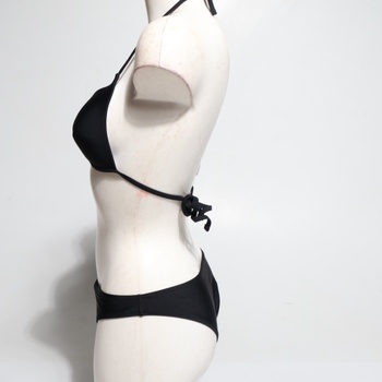 GORGLITTER Dámske Súpravy Push Up Bikin Triangle Plavky Halterneck Plavky dvojdielne čierne S