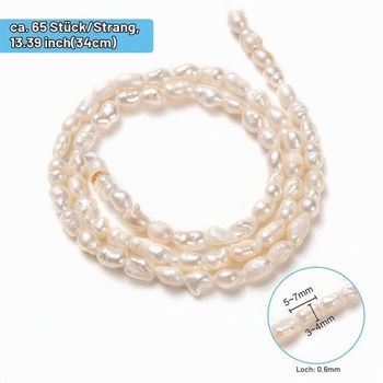 NBEADS 1 prameň cca 65 kusov miniatúrnych prírodných kultivovaných sladkovodných perál, 2,5~3,5 mm