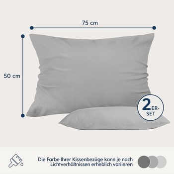 Obliečka na vankúš 50x75 sivá, balenie 2 ks, mikrovlákno, certifikácia Oeko-TEX, Dreamzie - Obliečka na