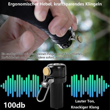 Zástrčka zvončeka na riadidlá cestného bicykla, 100 dB, 18–22,2 mm, hliník