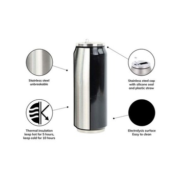 Dvojstenná termoska Yoko Design z nerezovej ocele, bez BPA, opakovane použiteľná, ekologická, na