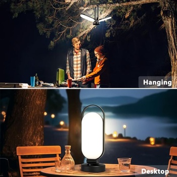 Hapfish LED kempingová lampa s dobíjacou batériou, 5000mAh solárne kempingové svetlo, vonkajšie,
