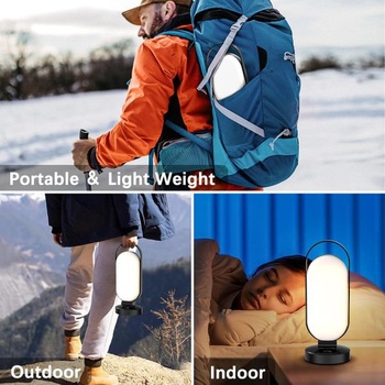 Hapfish LED kempingová lampa s dobíjacou batériou, 5000mAh solárne kempingové svetlo, vonkajšie,