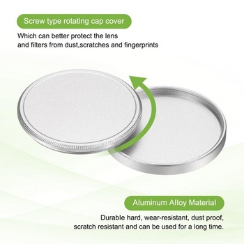 PATIKIL Kovový kryt objektívu Univerzálny filter 37 mm x 1 mm strieborný