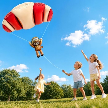 Super cool balónik s padákom, balónik a drak 2 v 1, detská narodeninová dekorácia a vonkajšie hry