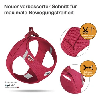 Postroj na vestu s kudrnatou sponou Air-Mesh Red 3XS Red 3 Extra Small Einbarbig