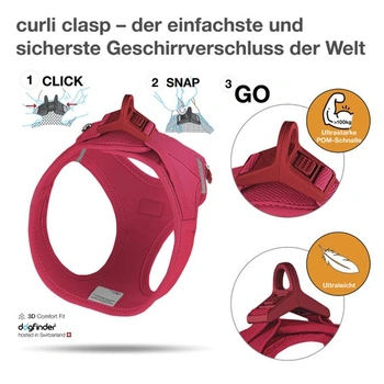 Postroj na vestu s kudrnatou sponou Air-Mesh Red 3XS Red 3 Extra Small Einbarbig