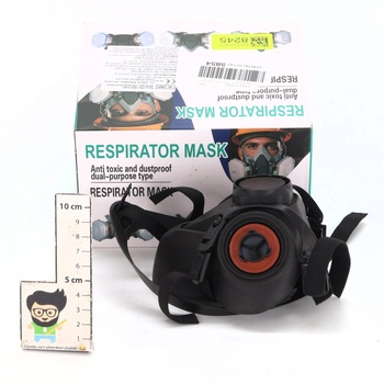 Celoobličejový respirátor s 40mm filtrem s aktivním uhlím, plynový respirátor pro organické výpary,