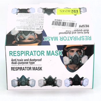 Celoobličejový respirátor s 40mm filtrem s aktivním uhlím, plynový respirátor pro organické výpary,