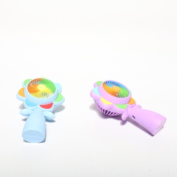 Ručný ventilátor Aohcae s kvetinovým vzorom, LED osvetlením, mini ventilátor, dobíjací USB,