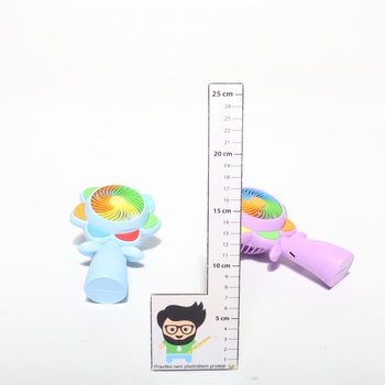 Ruční ventilátor Aohcae s květinovým vzorem, LED osvětlením, mini ventilátor, dobíjecí USB,