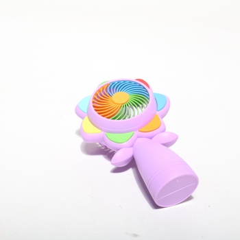 Ruční ventilátor Aohcae s květinovým vzorem, LED osvětlením, mini ventilátor, dobíjecí USB,