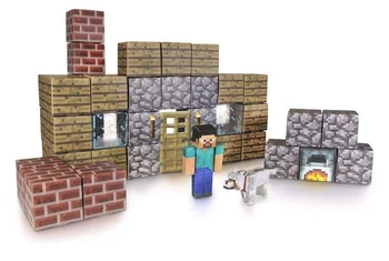 Jazwares Sablon 16711 - Minecraft DIY papírový svět, sada pouzder s příslušenstvím, 100 dílků