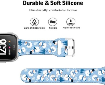 Měkký silikonový sportovní řemínek s kresleným vzorem o průměru 23 mm kompatibilní s Fitbit Versa