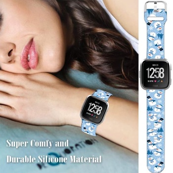 Měkký silikonový sportovní řemínek s kresleným vzorem o průměru 23 mm kompatibilní s Fitbit Versa