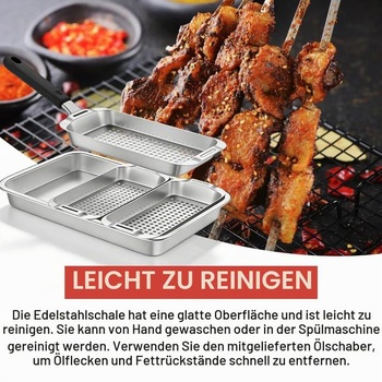Sada grilovacích košov z nerezovej ocele, 3 grilovacie koše s otvormi, grilovacie panvice BBQ pre plynové