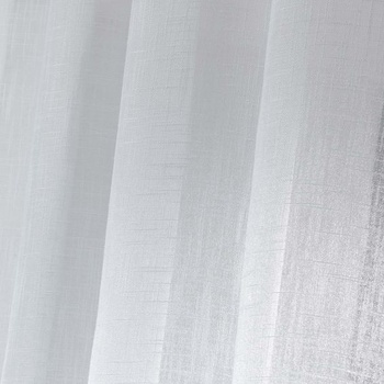 Vnútorný záves Haltona s očkami, tkaný, s imitáciou ľanu, Haltona, polyester, biela 240x140 cm, biela, V