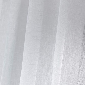Vnútorný záves Haltona s očkami, tkaný, s imitáciou ľanu, Haltona, polyester, biela 240x140 cm, biela, V
