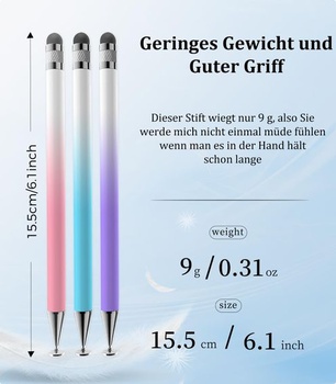Kenkor Tablet Stylus 2 v 1 Dotykový stylus, kapacitný stylus pre všetky tablety/telefóny,