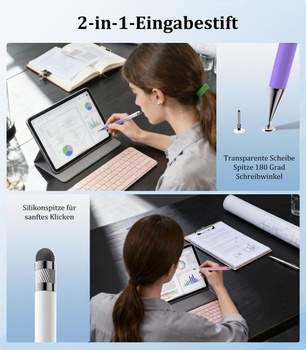 Kenkor Tablet Stylus 2 v 1 Dotykový stylus, kapacitný stylus pre všetky tablety/telefóny,