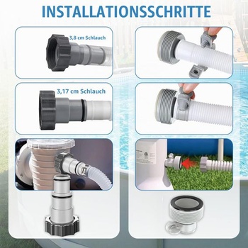 Adaptér na bazénovou hadici, 4 kusy. Bazénový adaptér B pro Intex 32 mm a 38 mm.