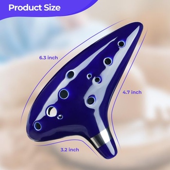 Ohuhu Ocarina 12 jamiek Alto C so spevníkom, stojanom a taškou pre fanúšikov modrá