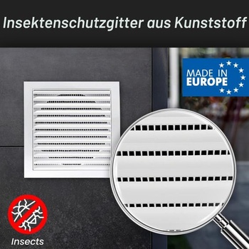Vetracia mriežka Ø150mm 190x190 mm s integrovanou ochranou proti škodcom, stabilná, vetracia mriežka,